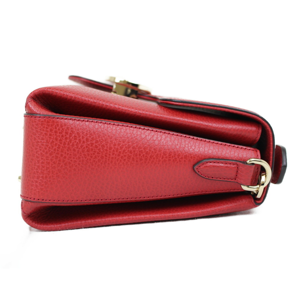 Gucci Interlocking GG Chain Shoulder Bag Red Leather Handbag - Picture 2 of 7